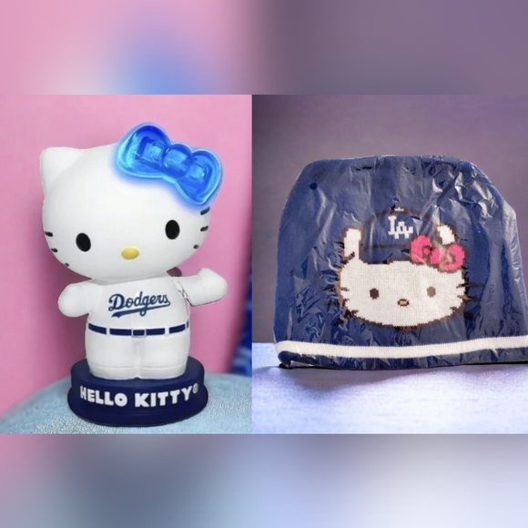 Hello Kitty Los Angeles Dodgers  Light Up Bobblehead/Beanie Bundle - Picture 2 of 9